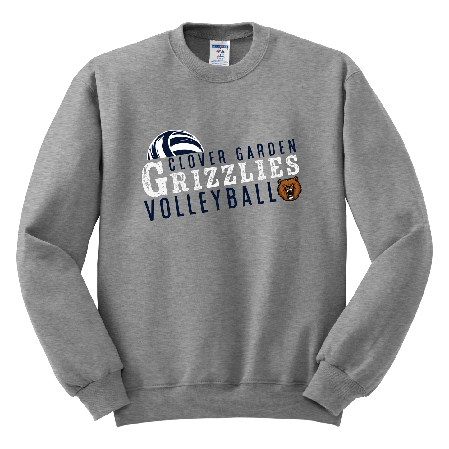 Grizzlies Volleyball Grunge Crew