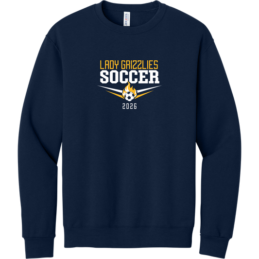 Ladies Soccer Flame Crewneck Sweatshirt